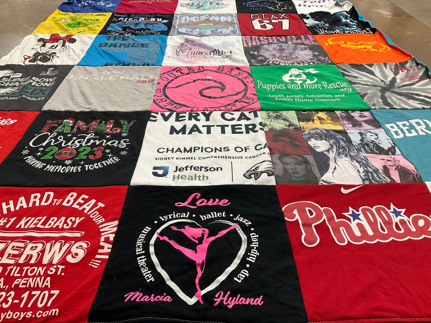 T-shirt quilt featuring philadelphia eagles by Danielle from NJ
