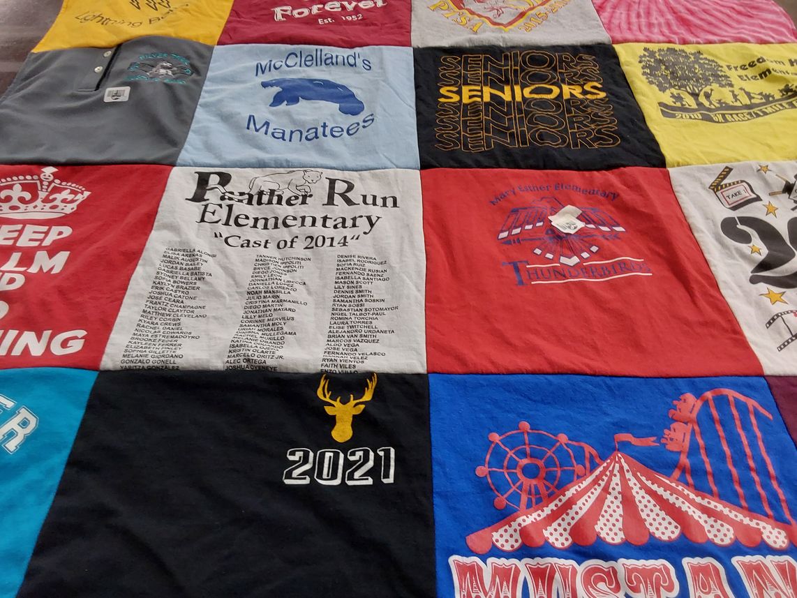 T-shirt quilt featuring thunderbird, mustang by Kristen from OH
