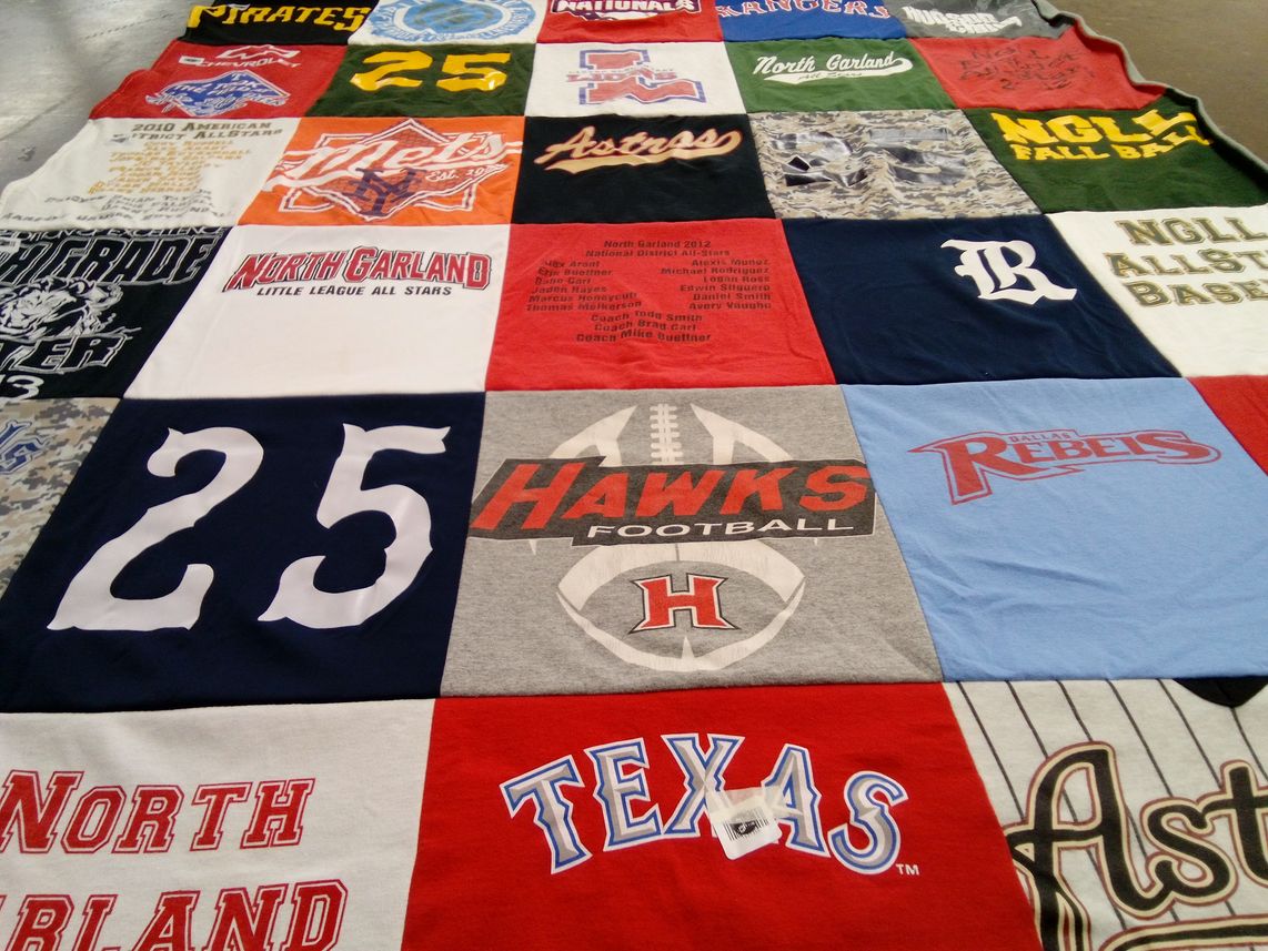 T-shirt quilt featuring garland rebels, north garland hawks by Jason from TX