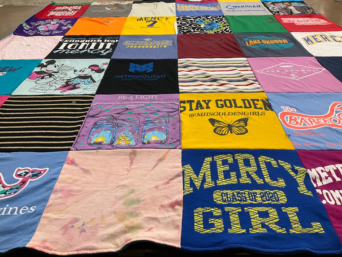 T-shirt quilt from mercy college, metropolitan community college by Mary Jo from NE