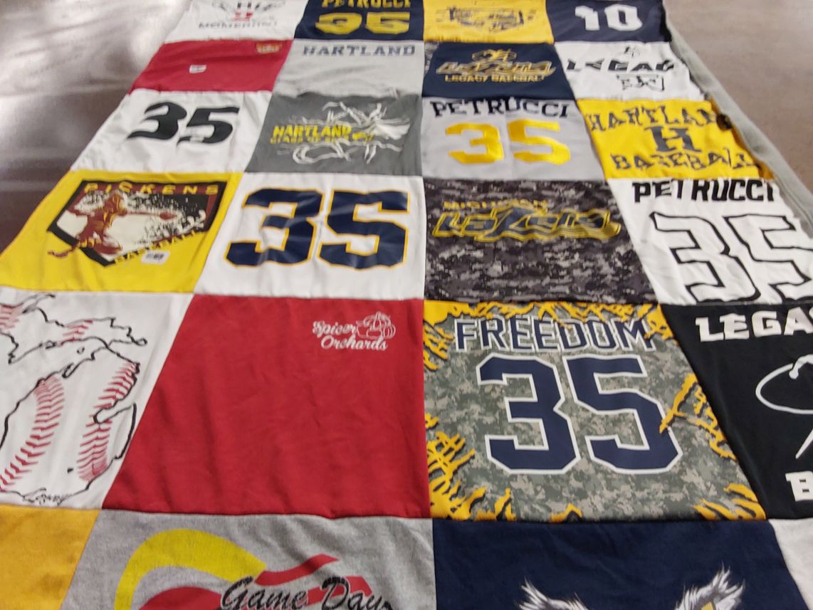 T-shirt quilt featuring hartland baseball by Tonya from MI