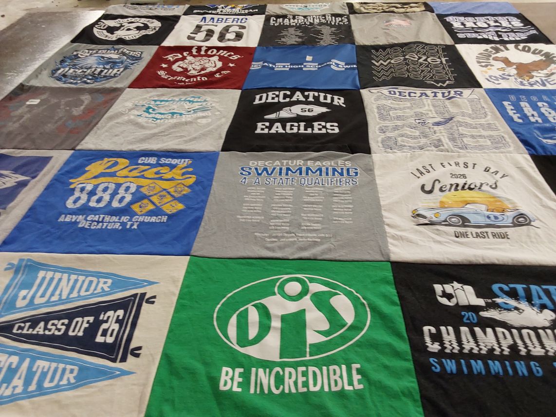 T-shirt quilt featuring decatur eagles swimming by Robin from TX