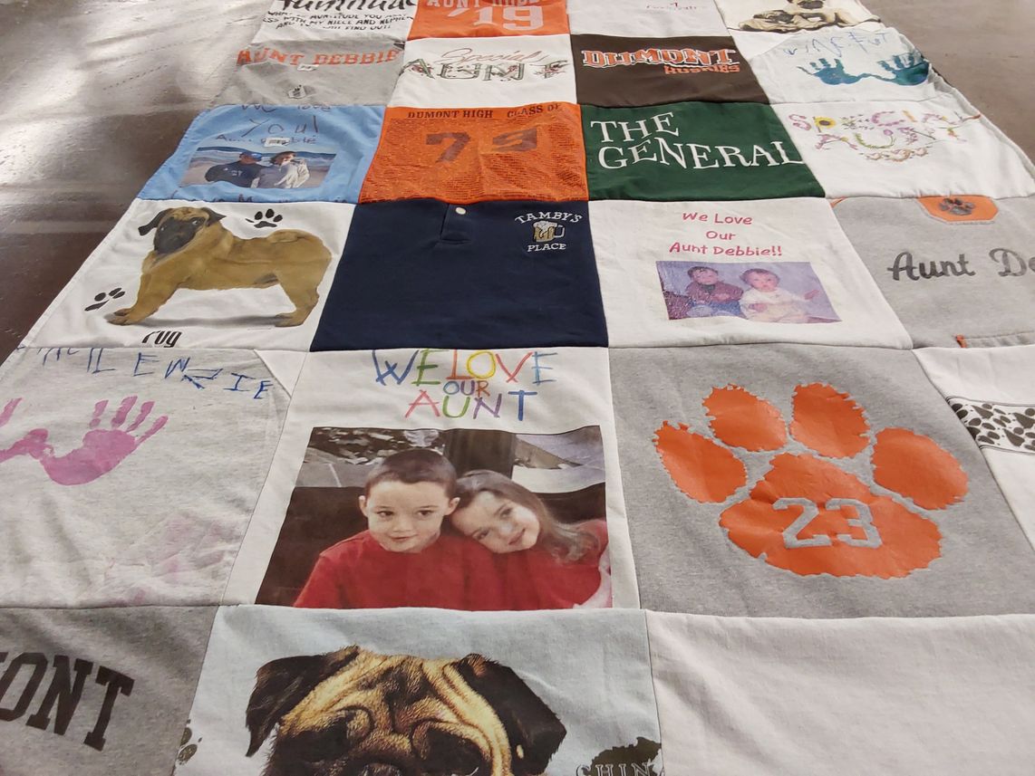 T-shirt quilt from dumont high school by Heather from NJ