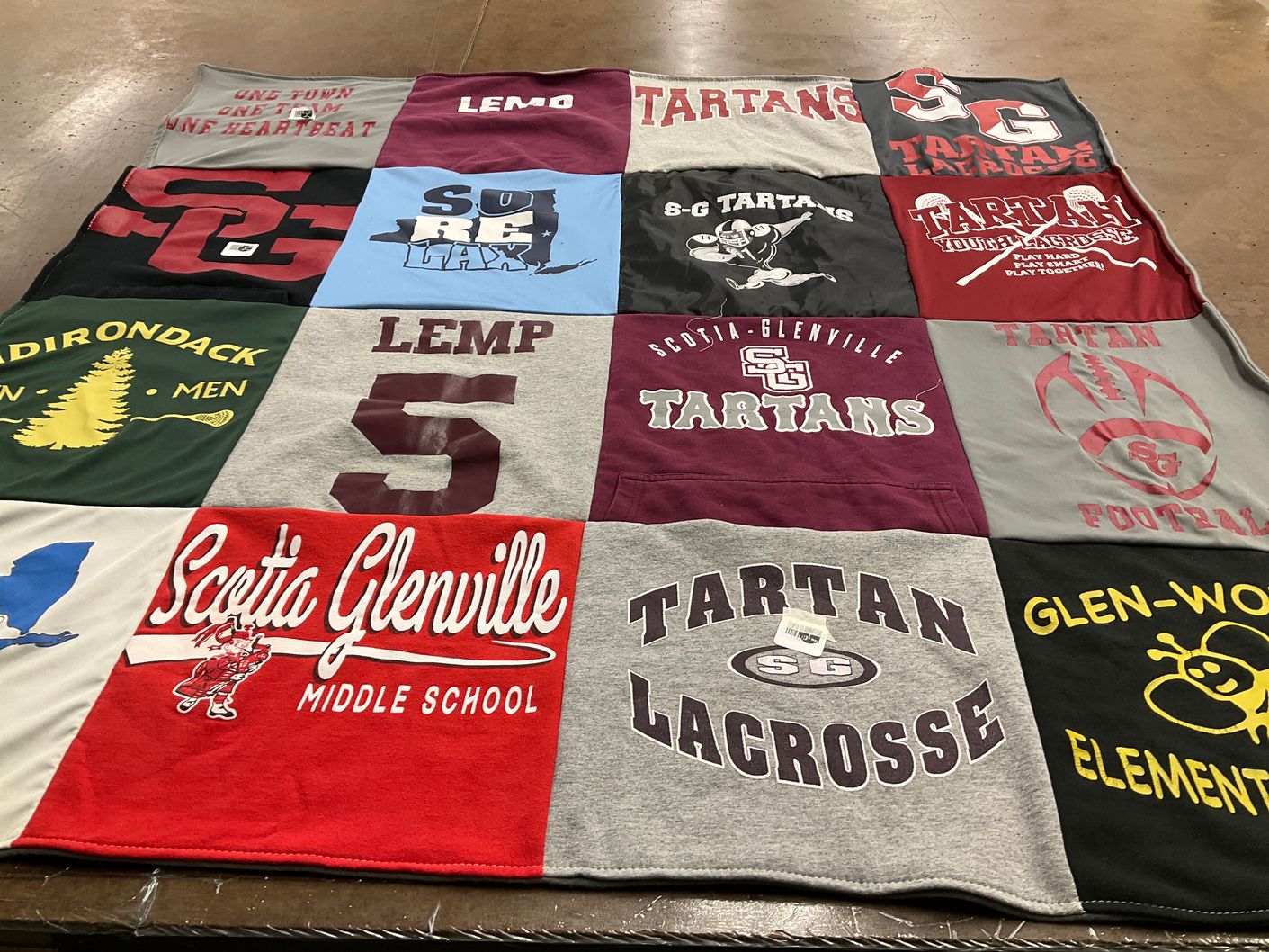 T-shirt quilt featuring scotia glenville tartans by Christine from NY