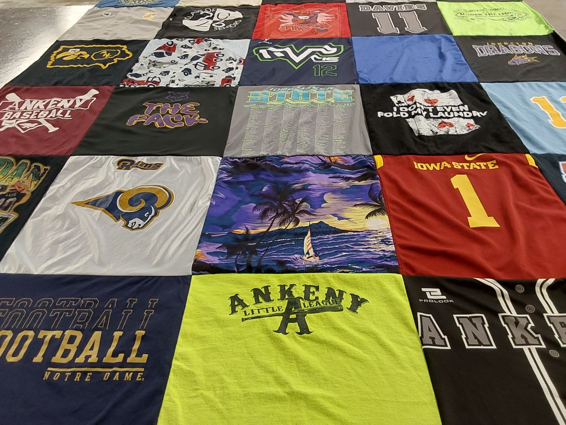 T-shirt quilt featuring ankeny little league, iowa state cyclones by Stacey from IA