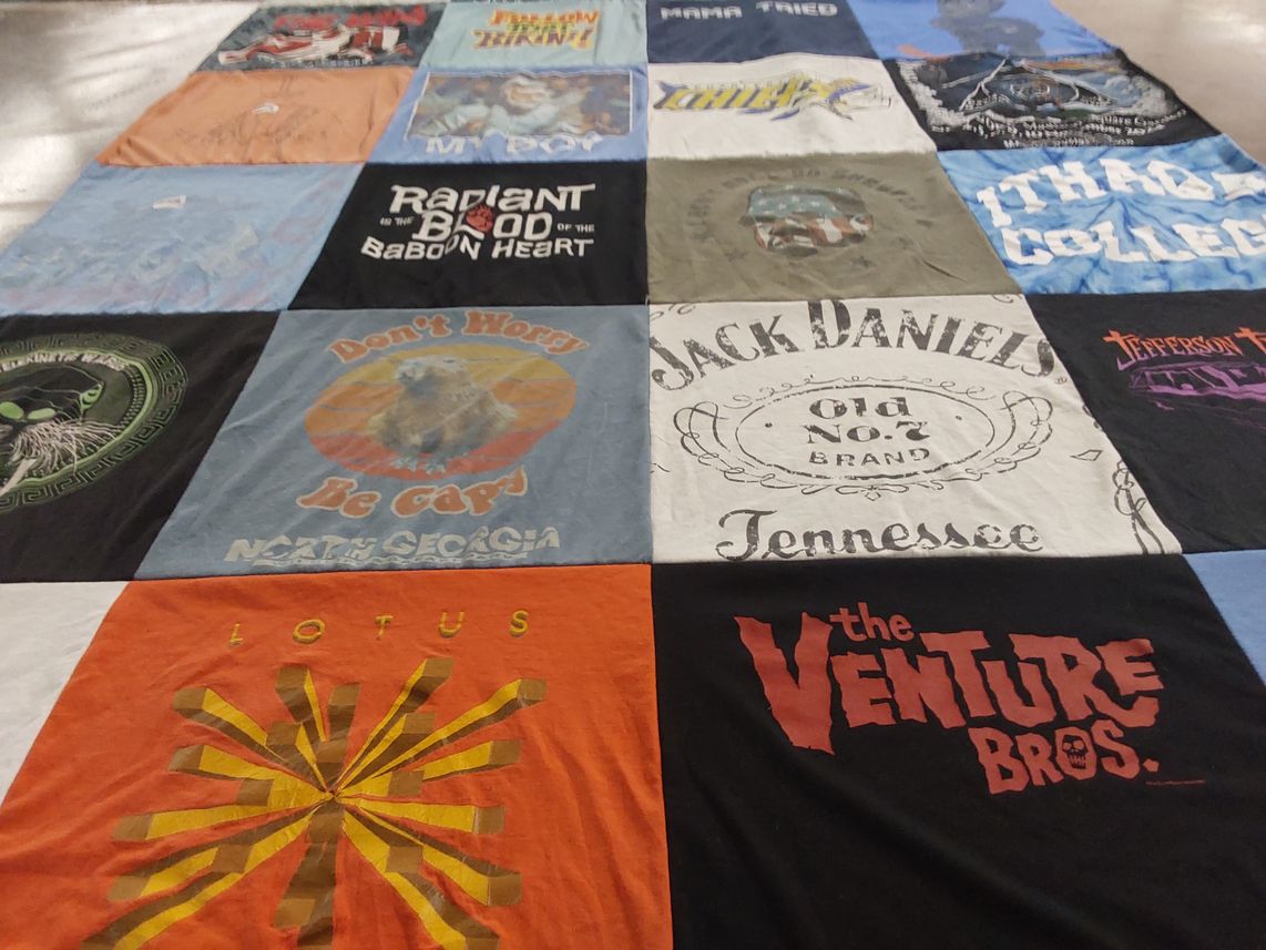 T-shirt quilt from ithaca college by Luke J from CT