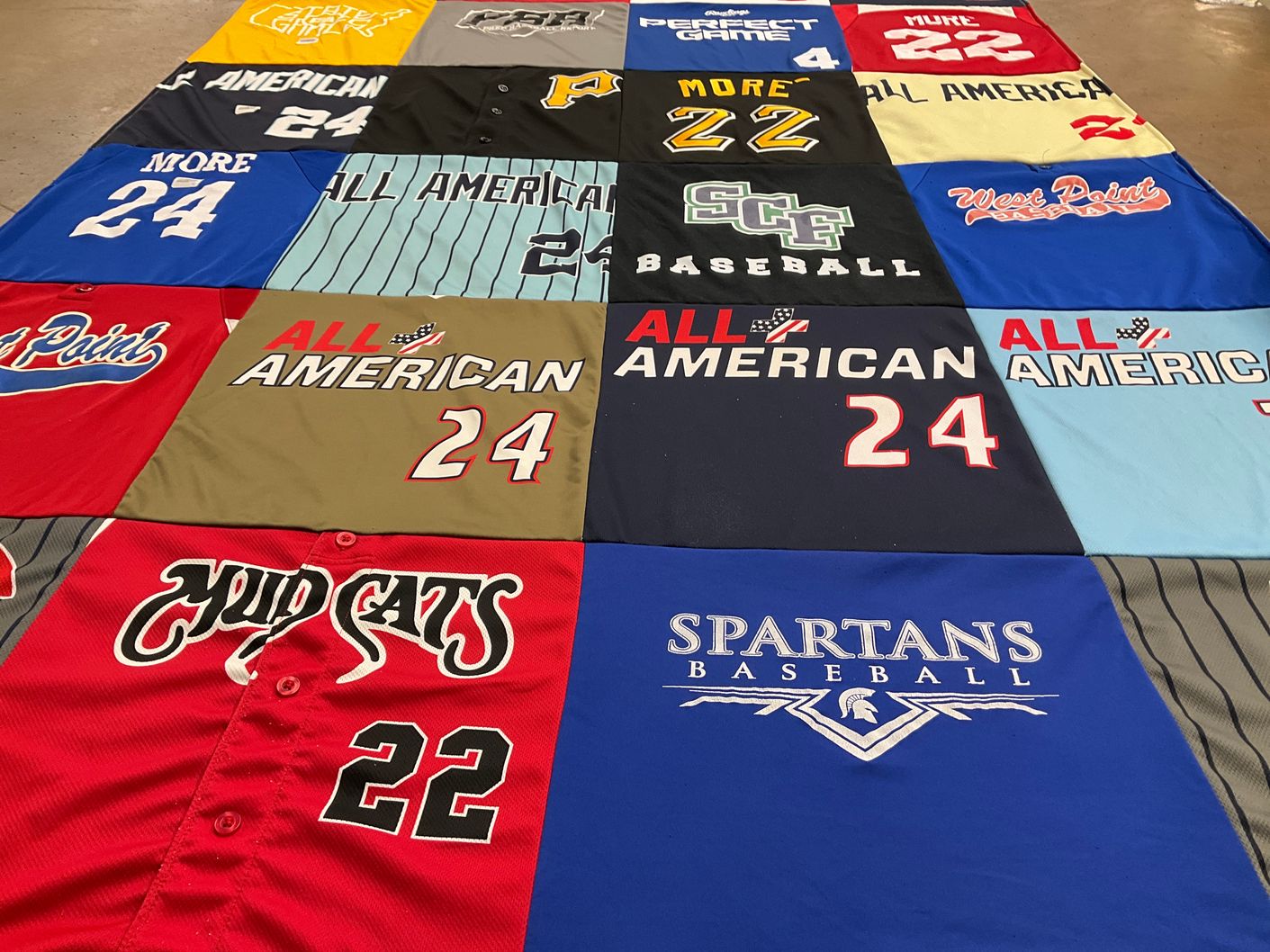 T-shirt quilt featuring spartans baseball by Christina from PA