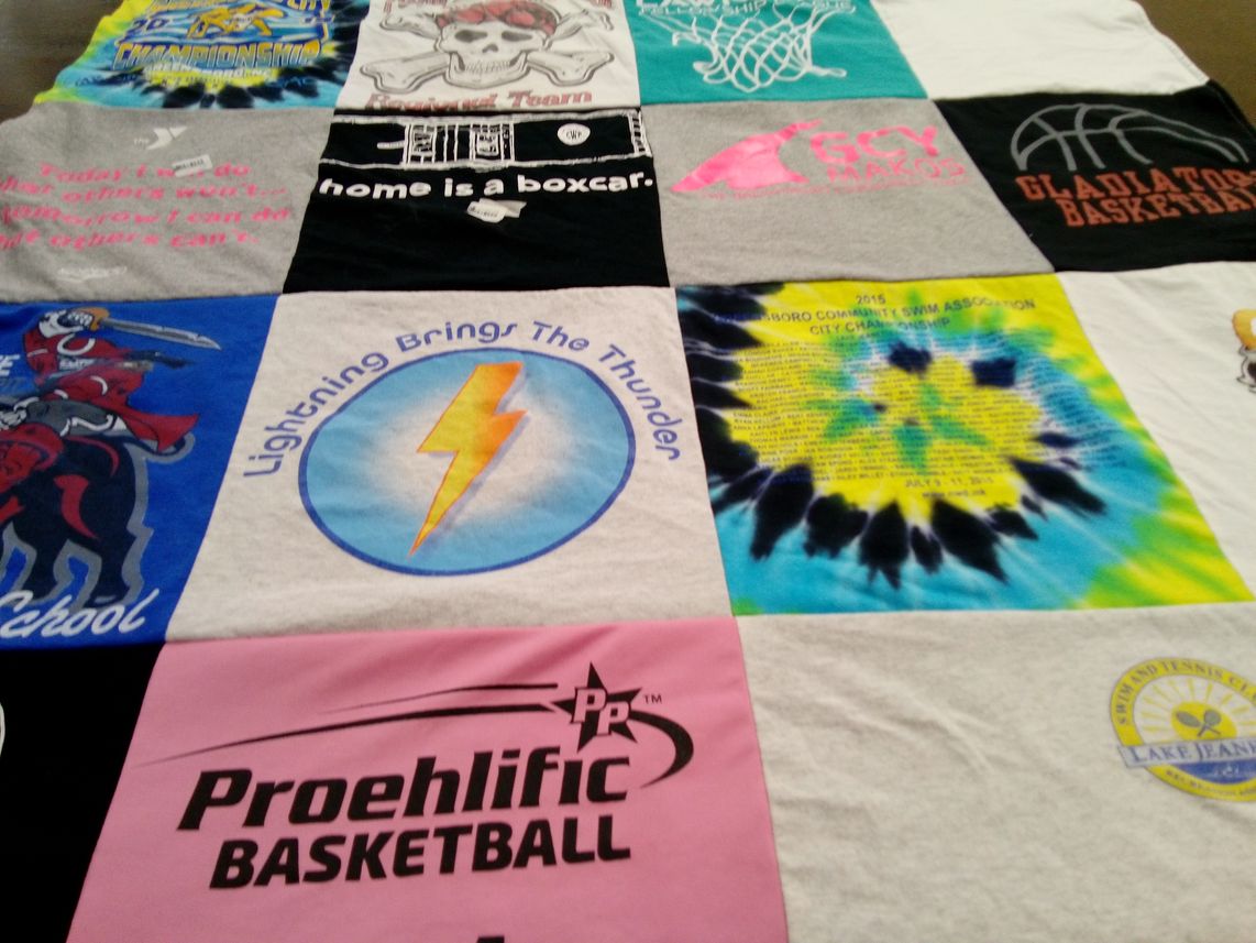 T-shirt quilt featuring gladiators basketball by Anna from NC