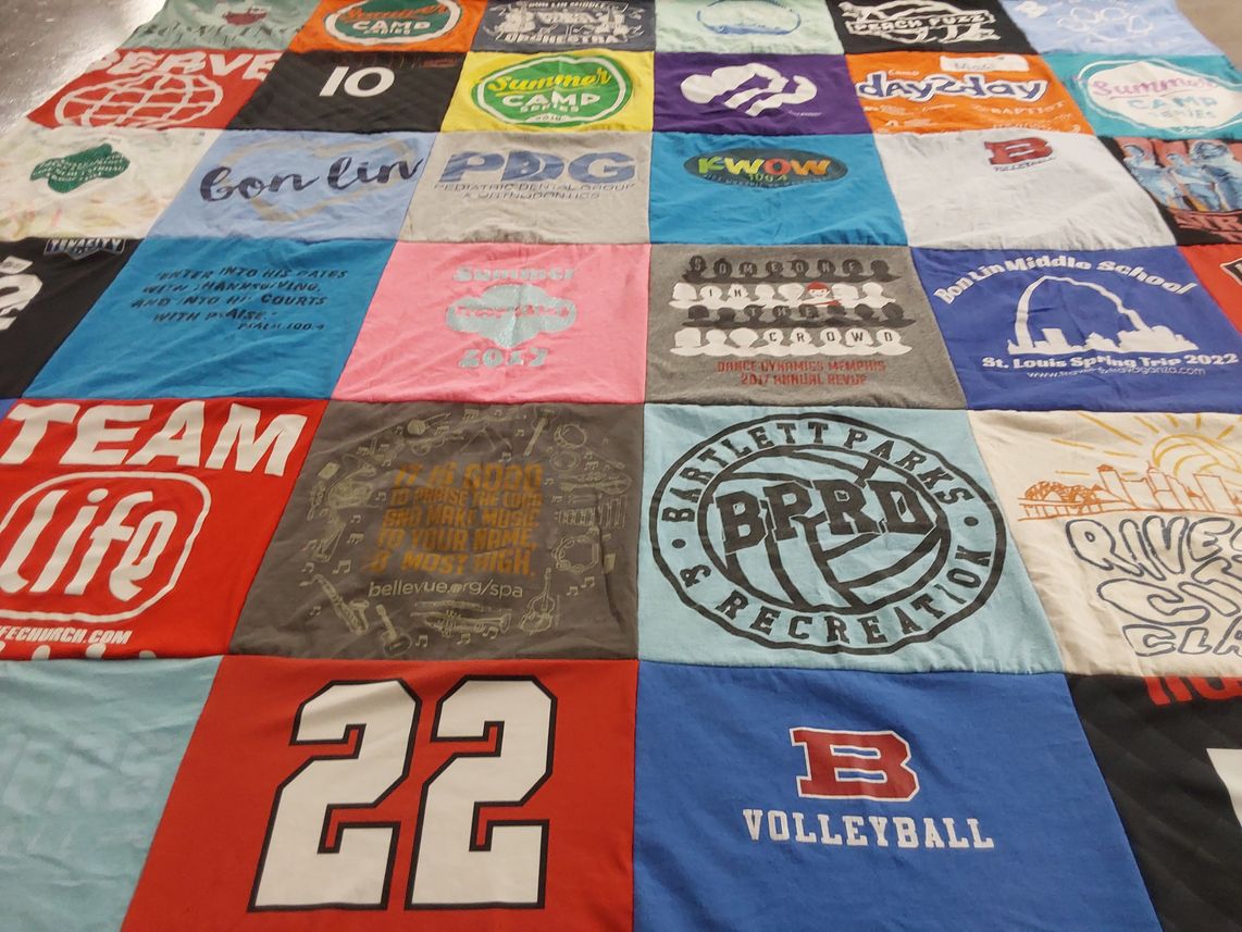 T-shirt quilt featuring bartlett volleyball by Yvette from TN