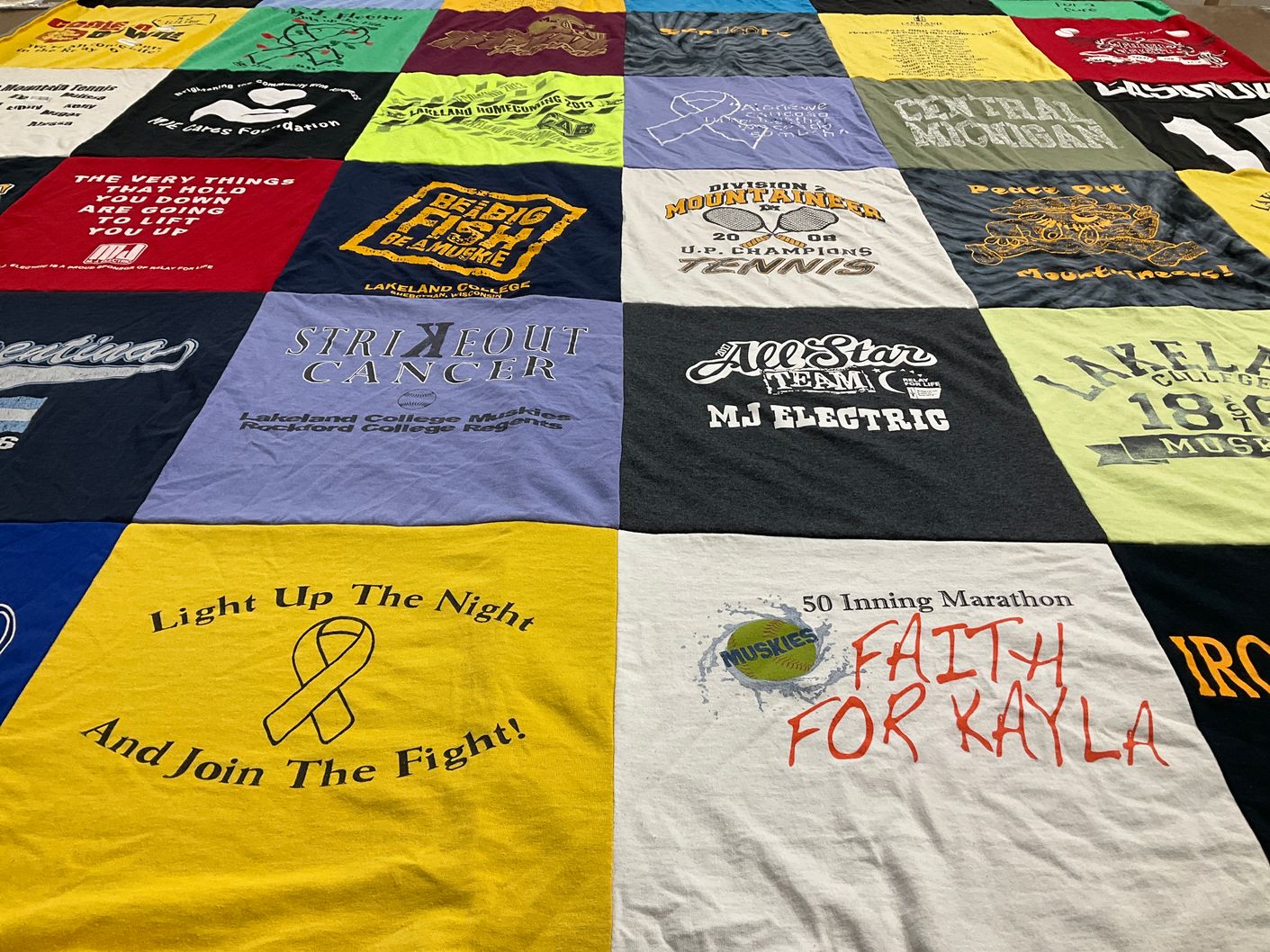 T-shirt quilt featuring muskies by Emily from MI
