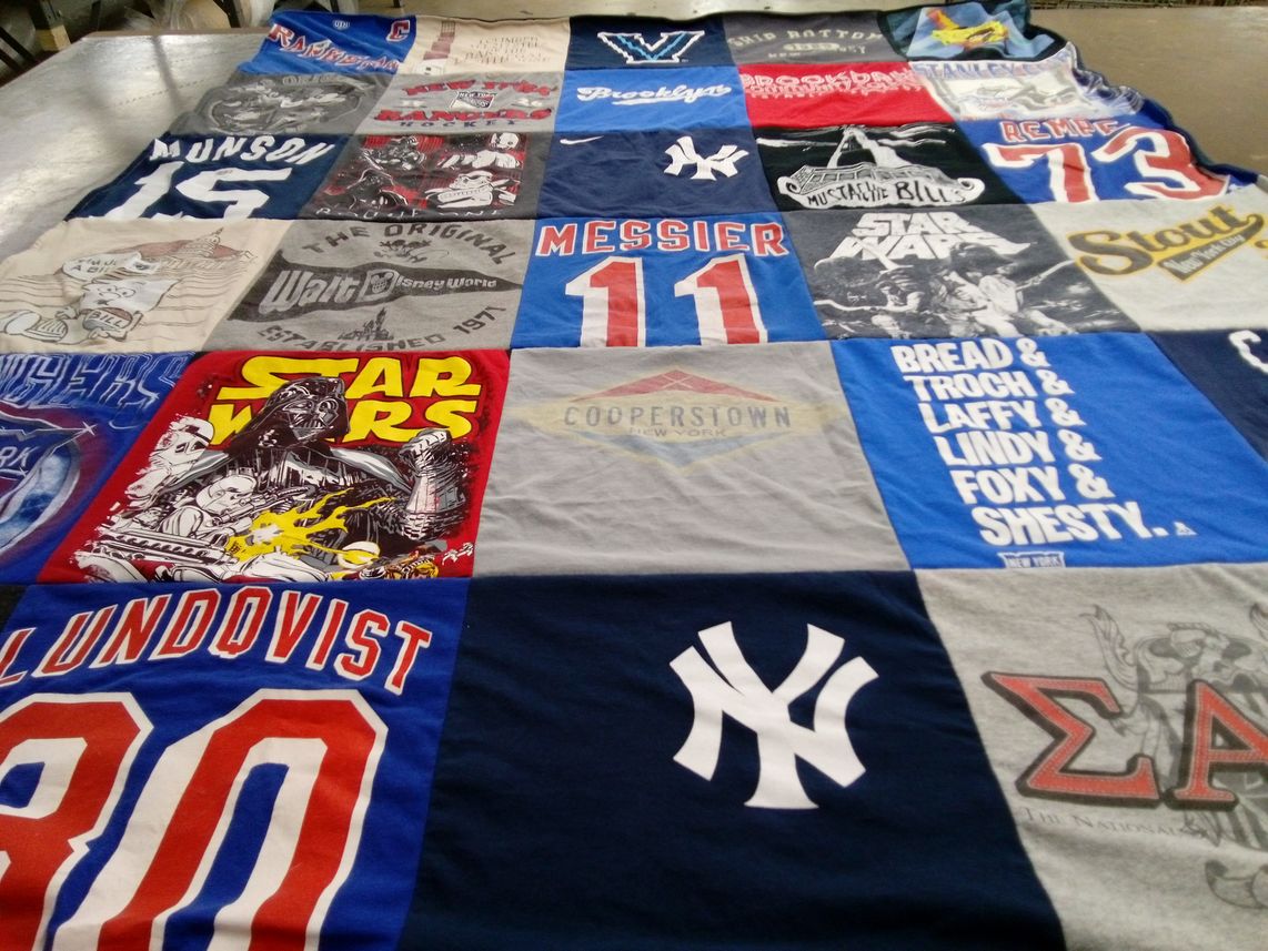 T-shirt quilt featuring new york yankees by Tricia from NJ
