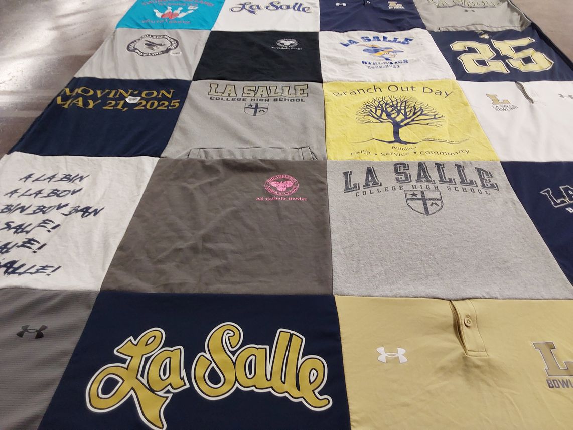 T-shirt quilt from la salle college high school by Kimberly from PA