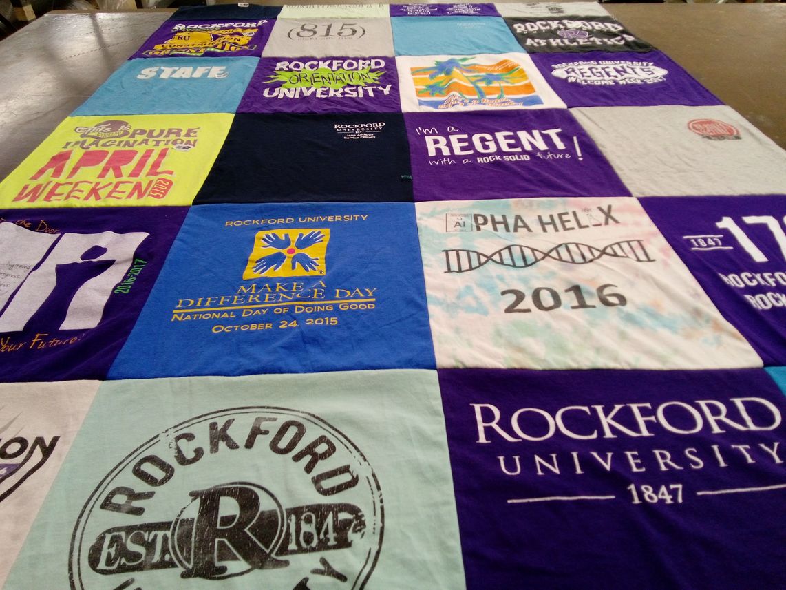 T-shirt quilt from rockford university by Vanessa from IA
