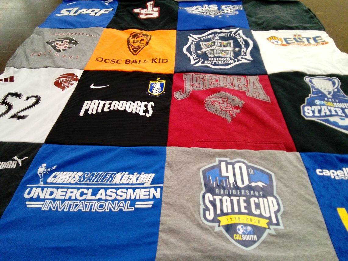 T-shirt quilt from jserra catholic high school by Grace from CA