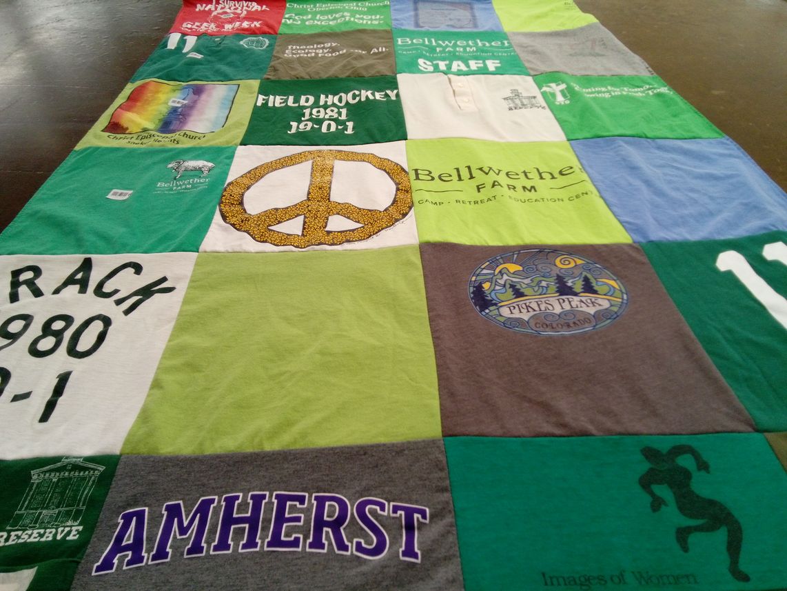 T-shirt quilt from amherst college by Katie from PA