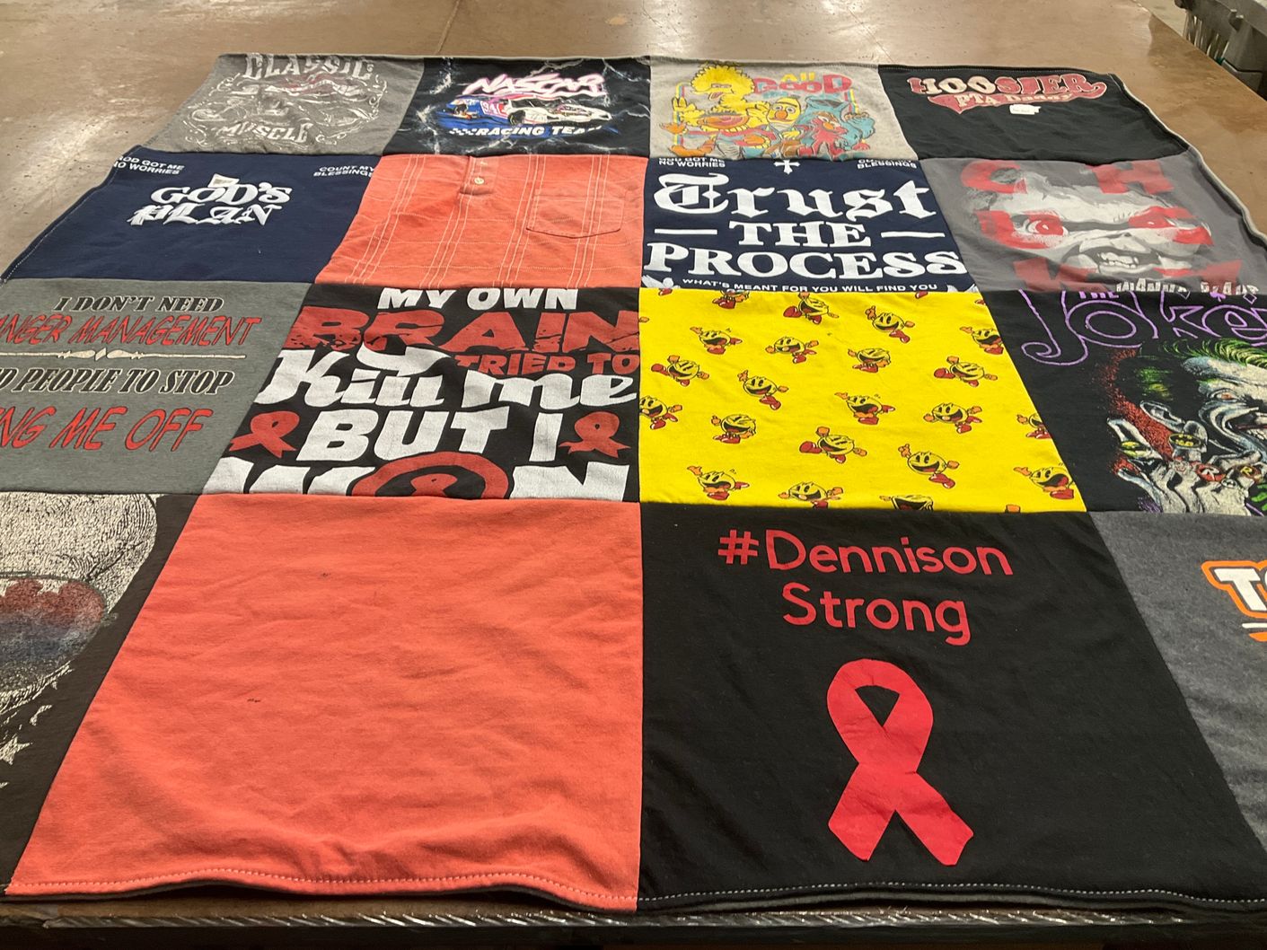T-shirt quilt featuring hoosier team by Michelle from IN