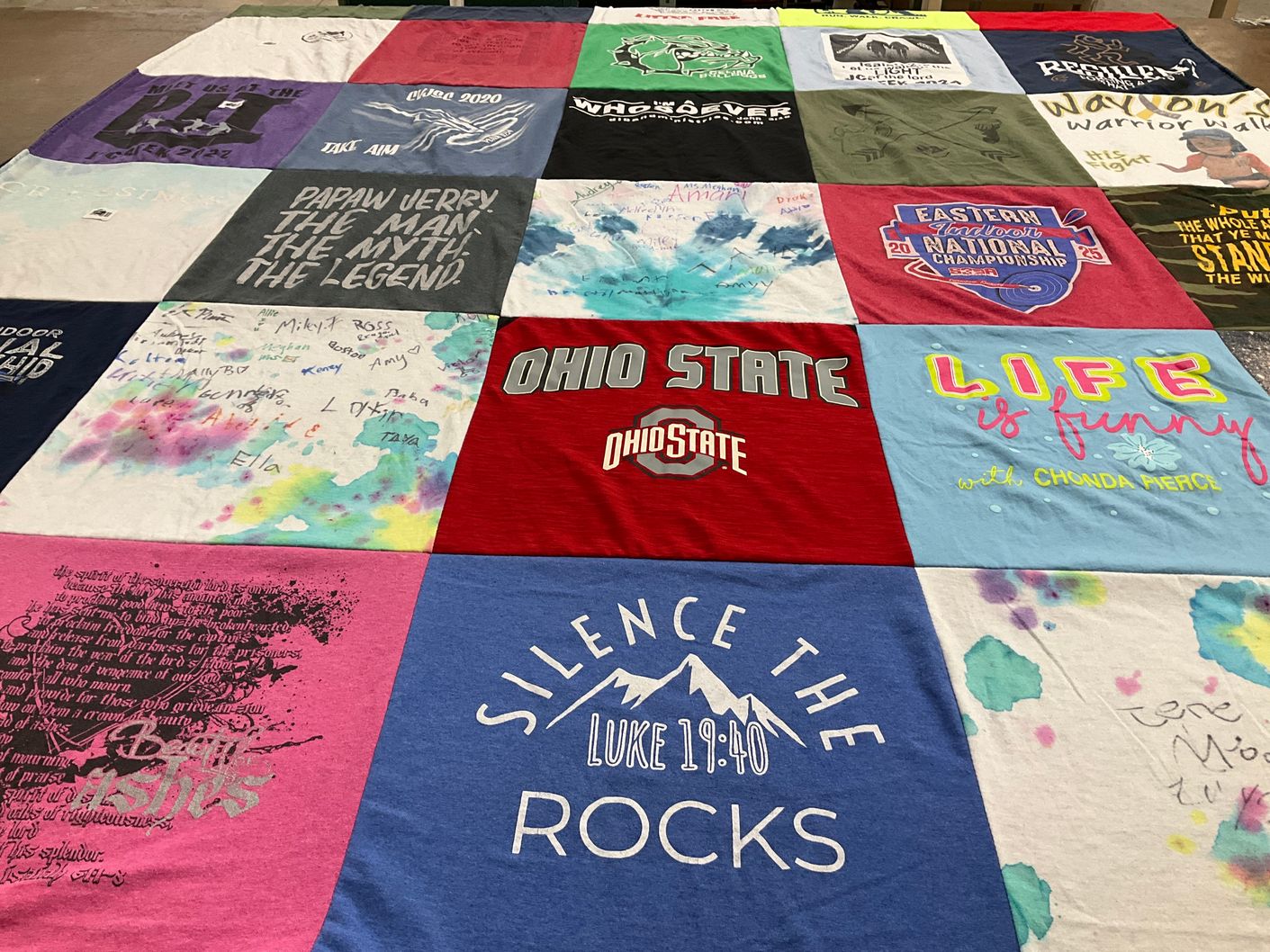 T-shirt quilt from ohio state university by Charity from KY