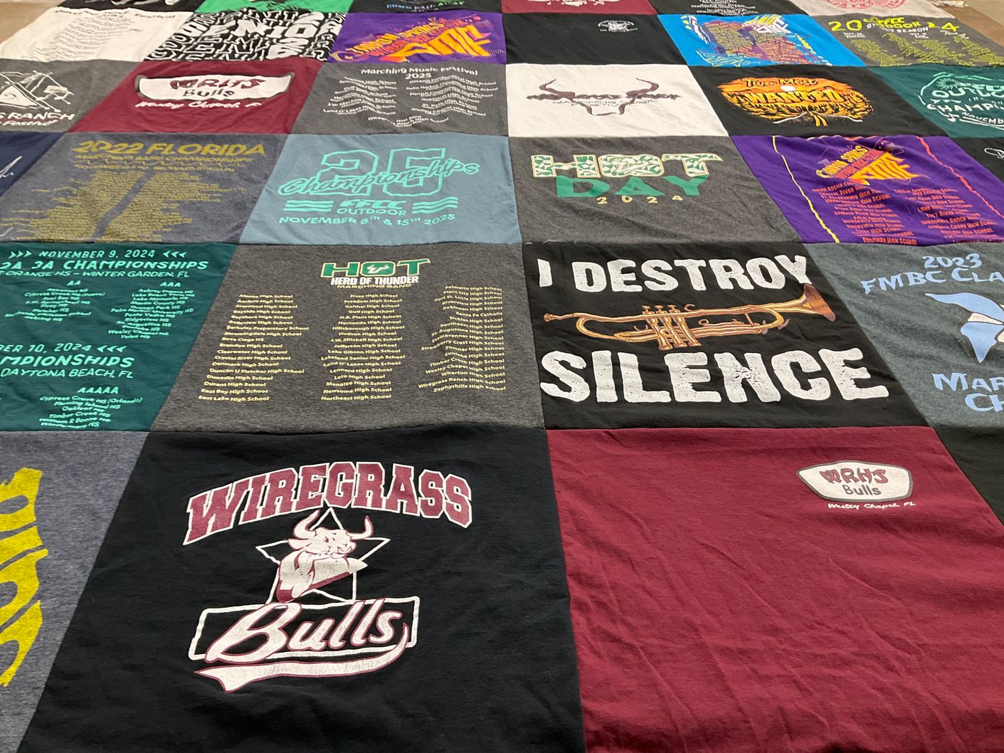T-shirt quilt from wiregrass ranch high school by Stormy from FL
