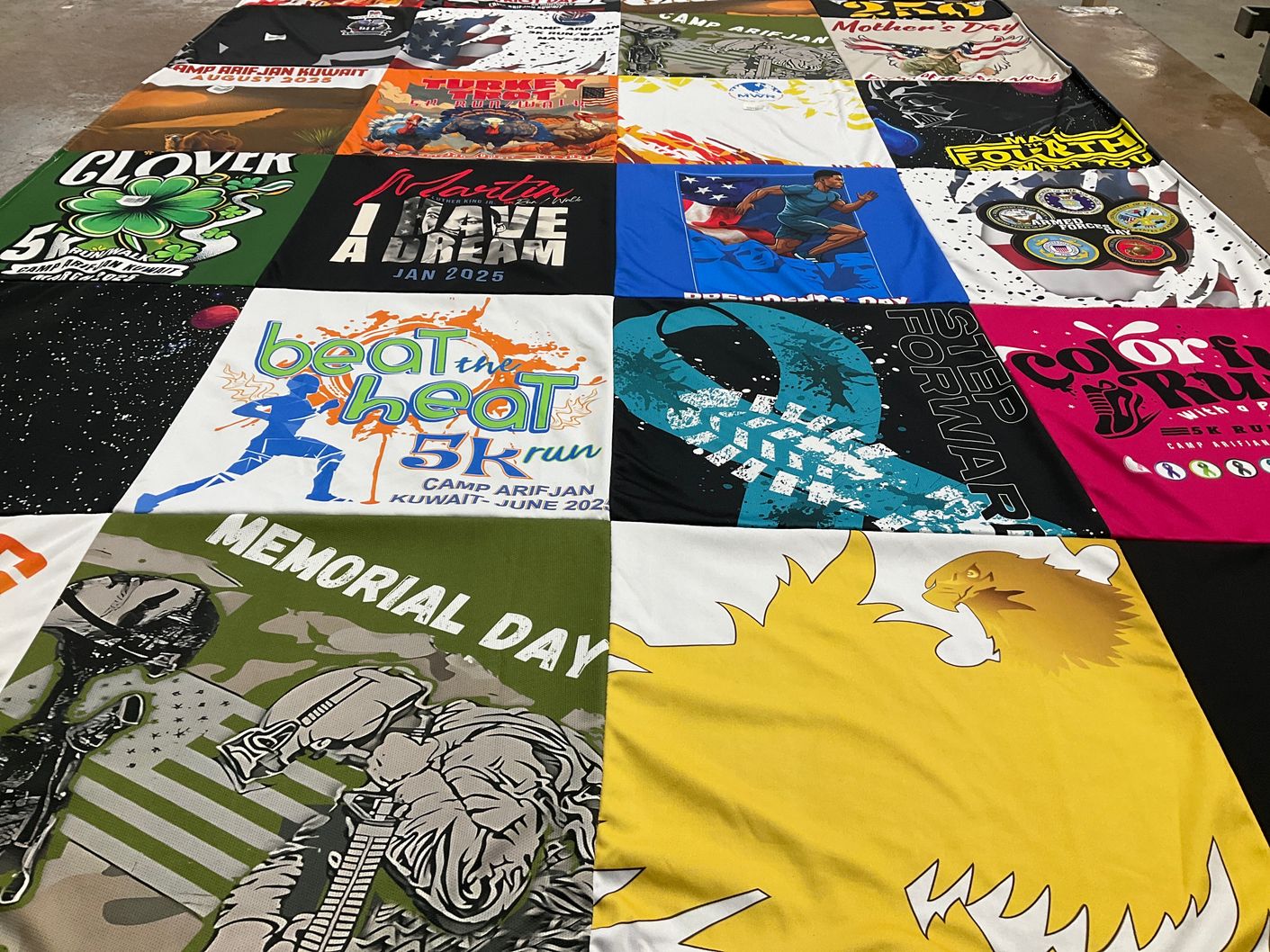 T-shirt quilt with running, events themes by Edmundo from TX