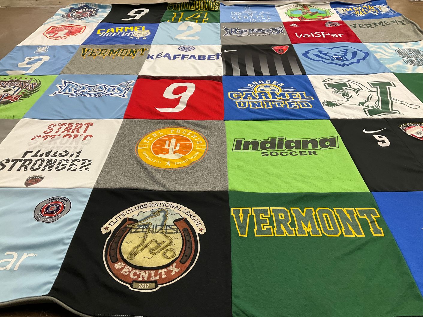 T-shirt quilt featuring carmel united, indiana soccer by Lisa from IN