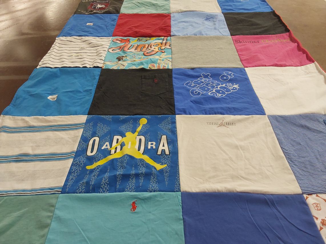 T-shirt quilt from skinner college by Maureen from FL