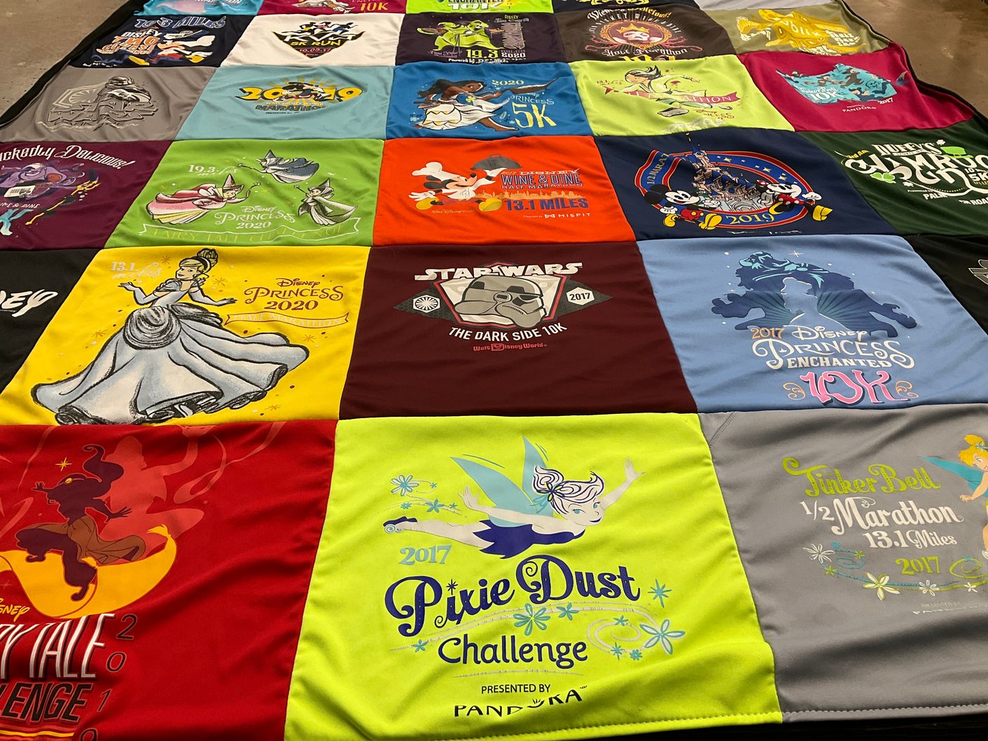 T-shirt quilt with disney, running themes by Hillary from FL