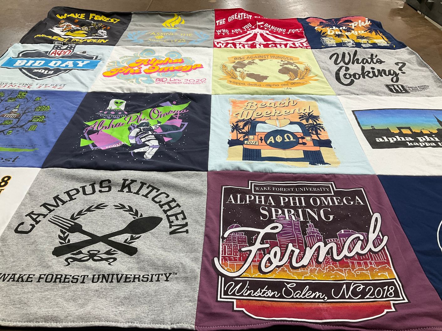 T-shirt quilt from wake forest university by Ben from NC