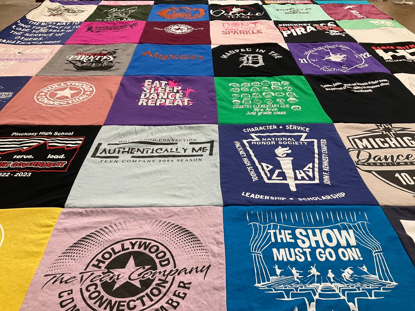 T-shirt quilt from pinckney high school by Jill from MI