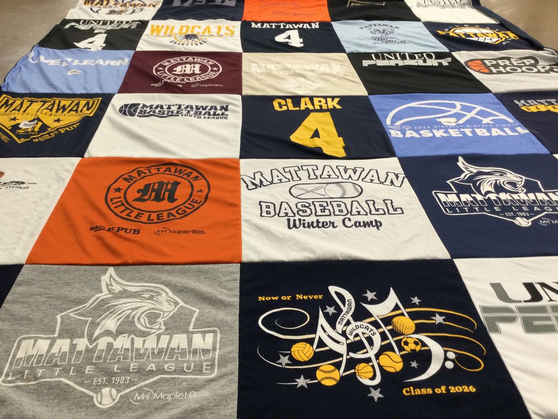 T-shirt quilt featuring mattawan wildcats by Brooke from MI