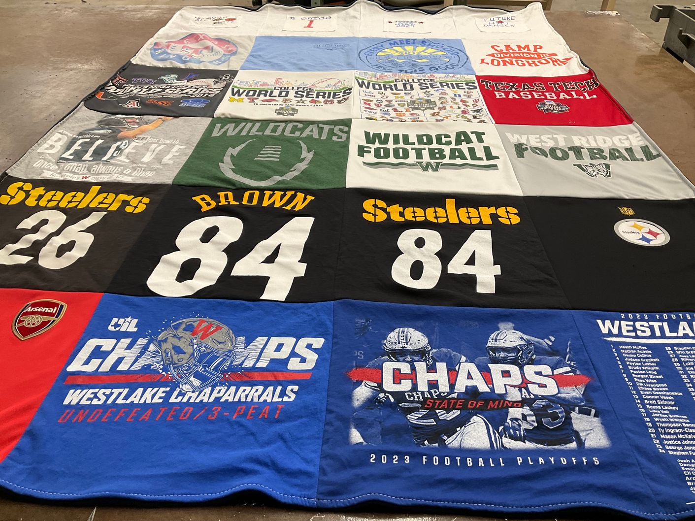 T-shirt quilt featuring pittsburgh steelers by Anne from TX