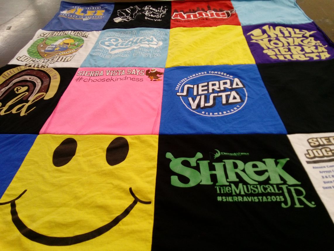 T-shirt quilt from sierra vista elementary by Dawn from CA