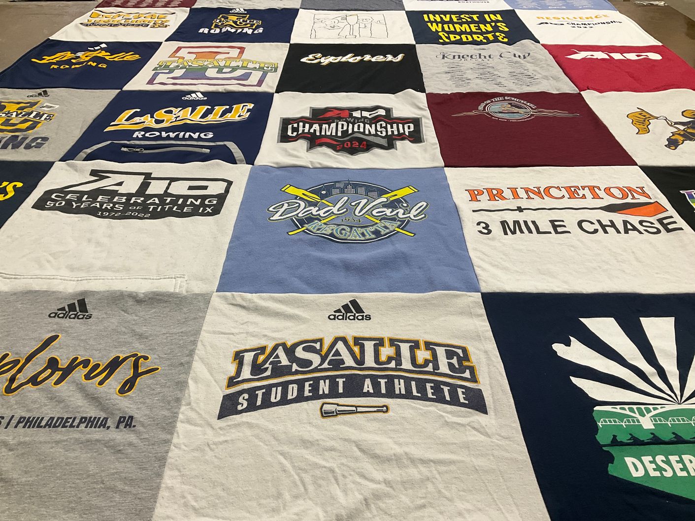 T-shirt quilt featuring la salle university rowing by Madison from PA