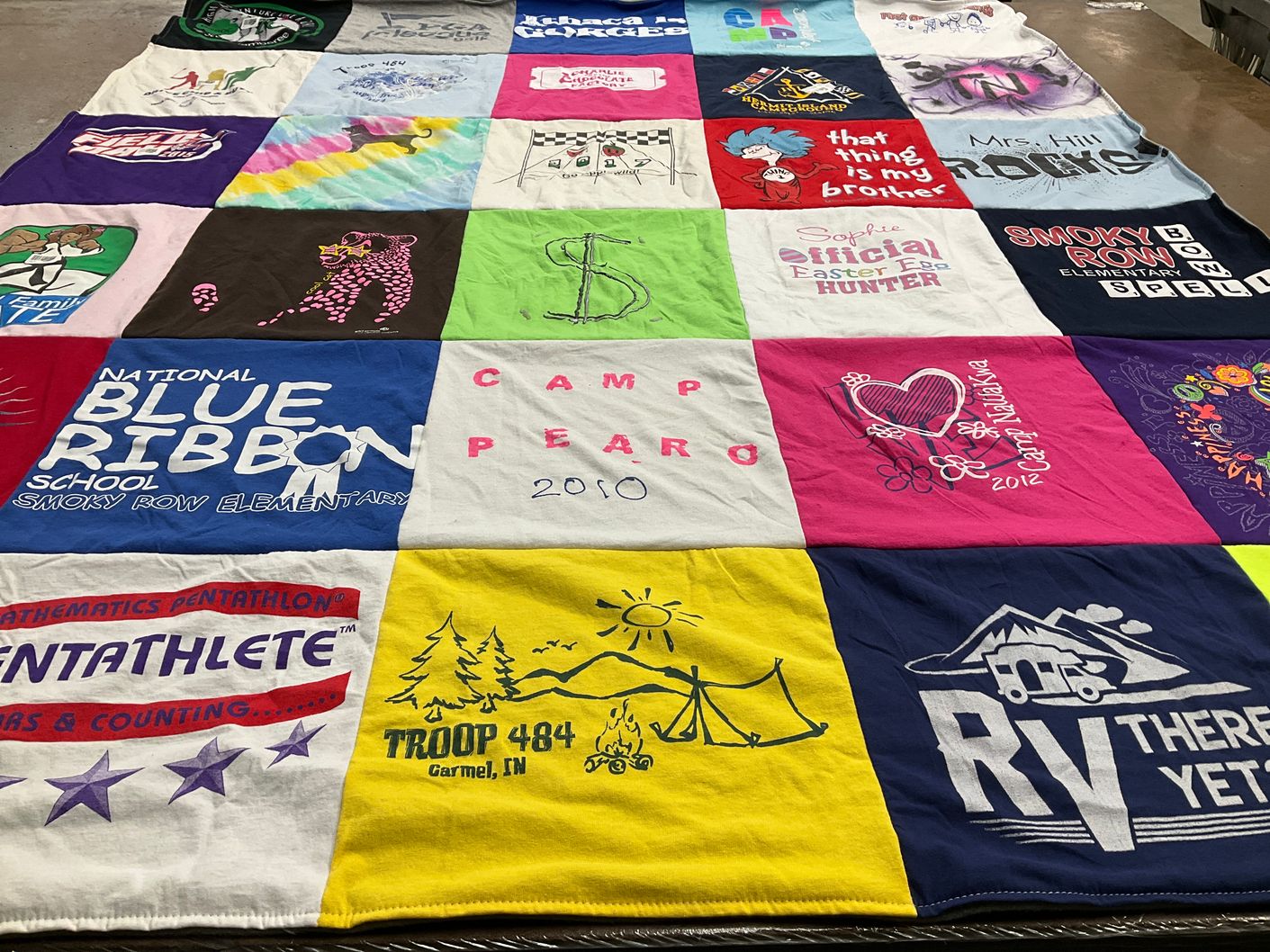 T-shirt quilt from smoky row elementary school by Lisa from MA