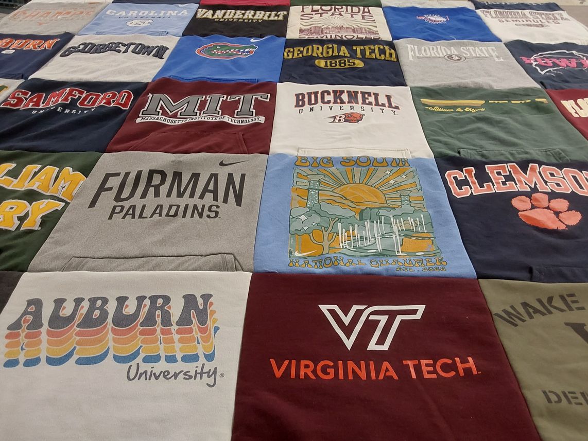 T-shirt quilt featuring clemson tigers, florida gators by Mark from FL