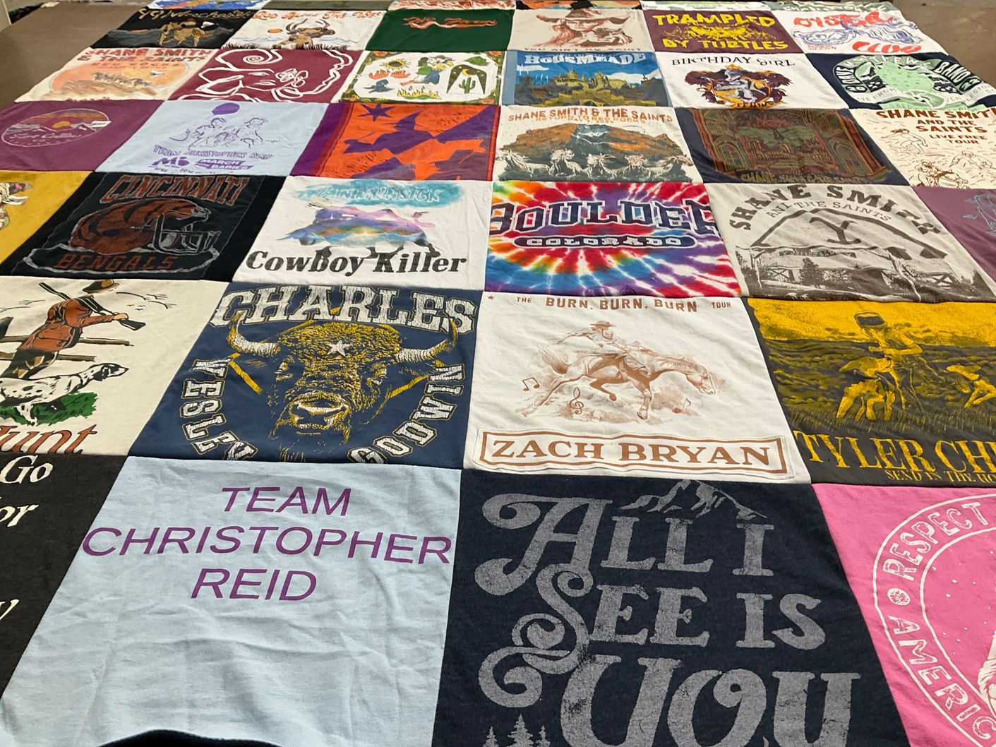 T-shirt quilt featuring cincinnati bengals by Chris from SC