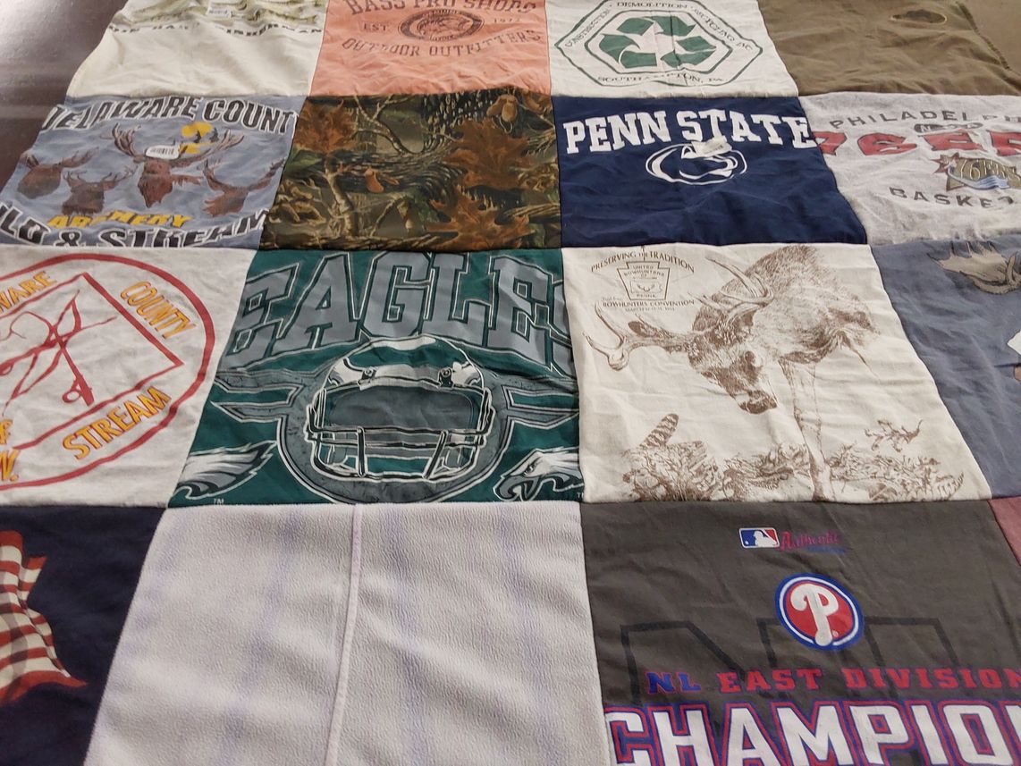 T-shirt quilt featuring philadelphia eagles by John from PA