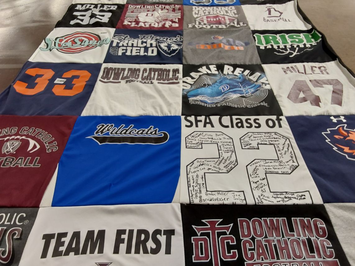 T-shirt quilt featuring wildcats by Annette from IA