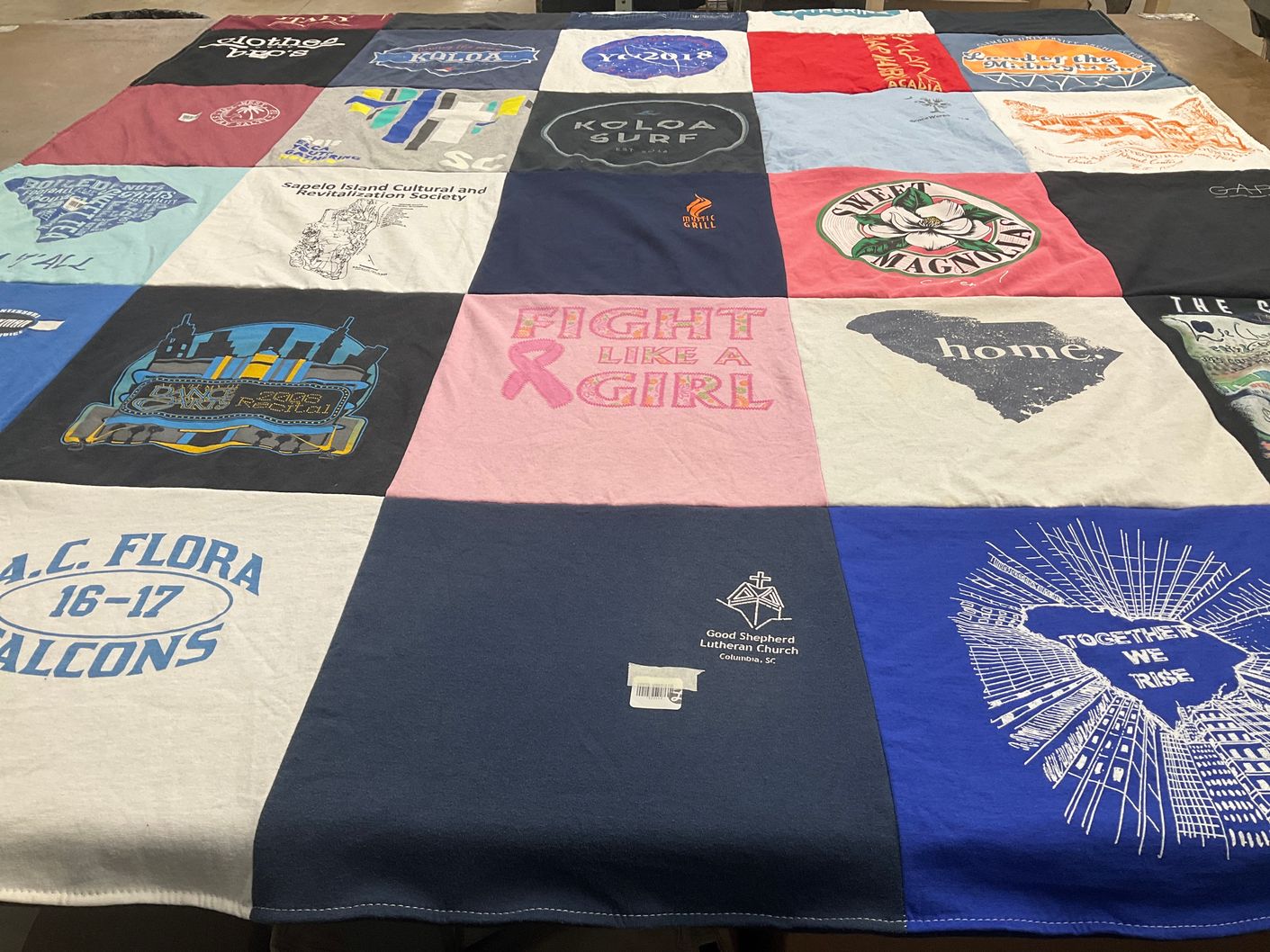 T-shirt quilt from a.c. flora high school by Valerie from SC