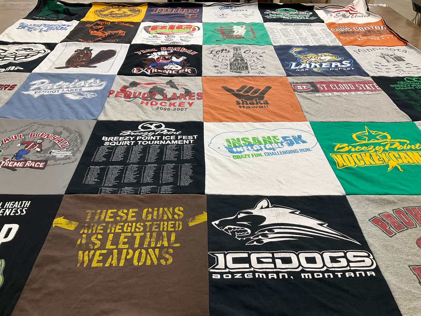 T-shirt quilt featuring icedogs hockey by Cindy from MN