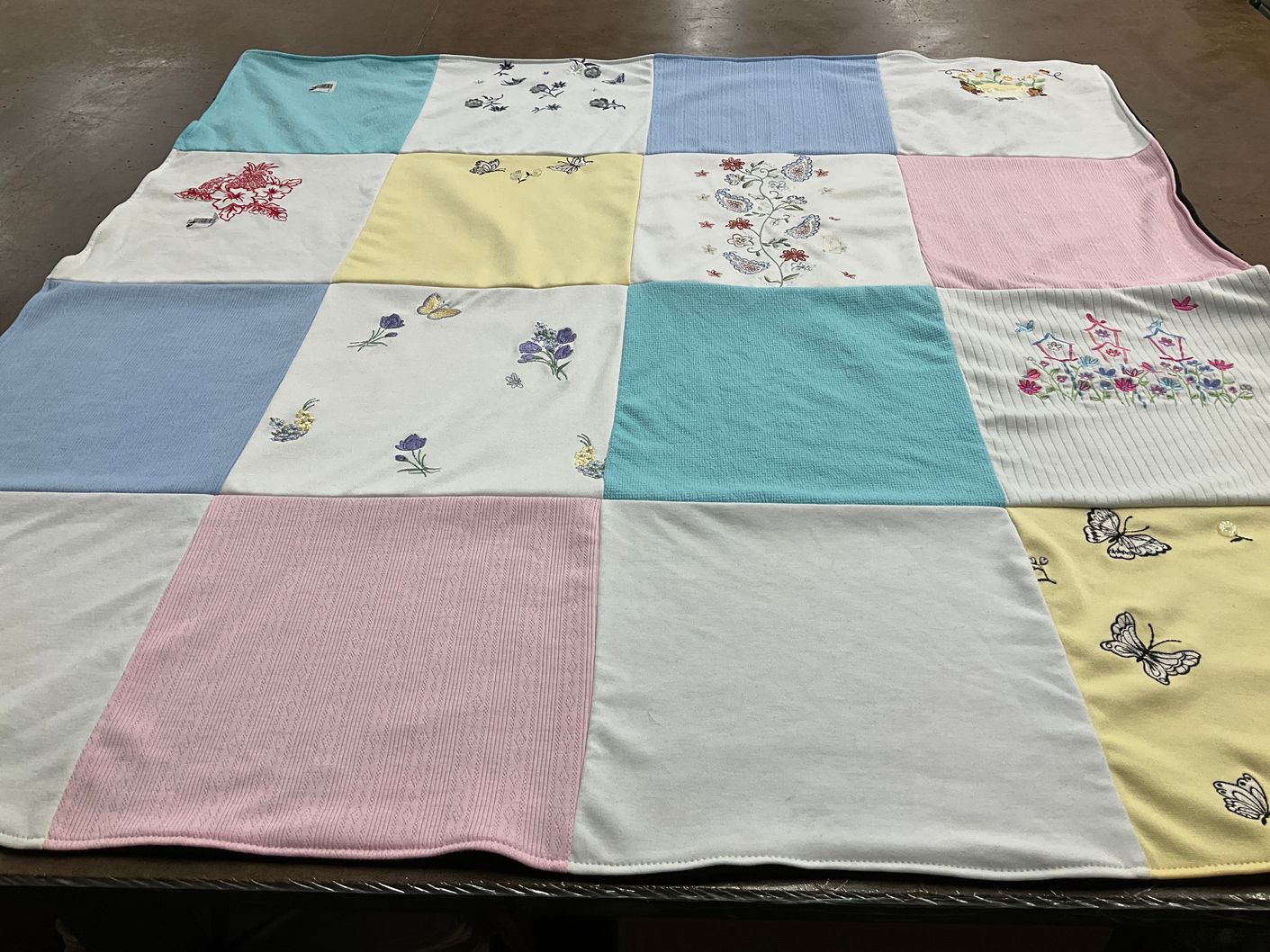 T-shirt quilt with gardening, nature themes by Debbie from FL