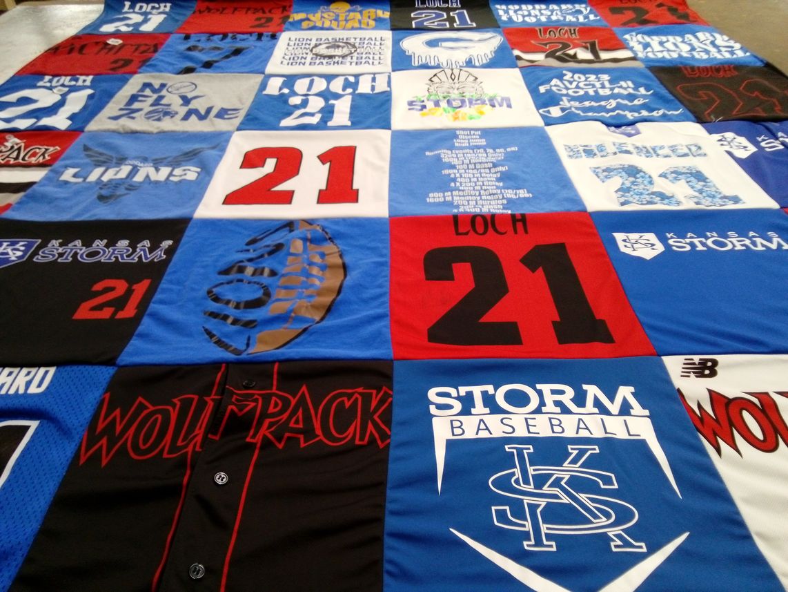 T-shirt quilt featuring storm baseball, wolfpack by Chelsey from KS