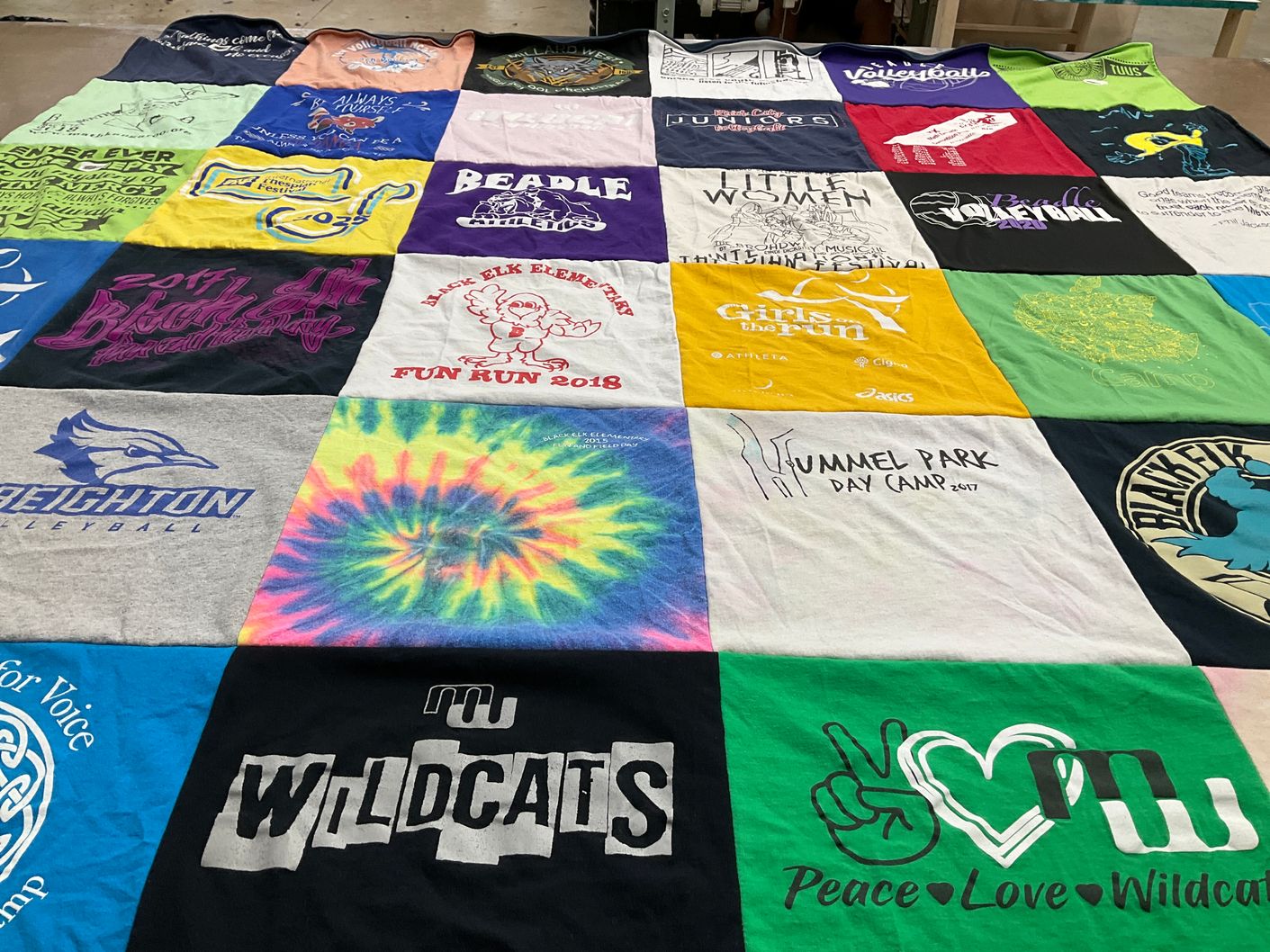 T-shirt quilt featuring wildcats by Sara from NE