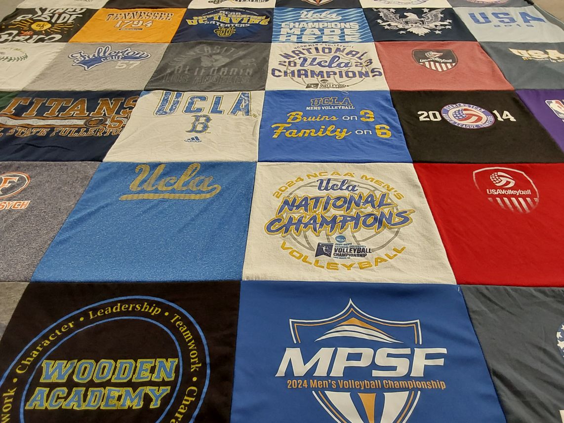 T-shirt quilt featuring university of california los angeles men's volleyball by Andrea from CA