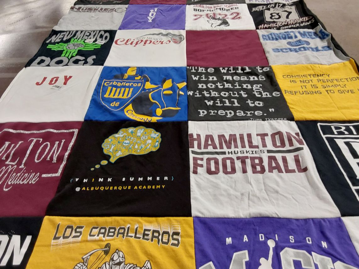 T-shirt quilt featuring hamilton huskies by angelina from AZ