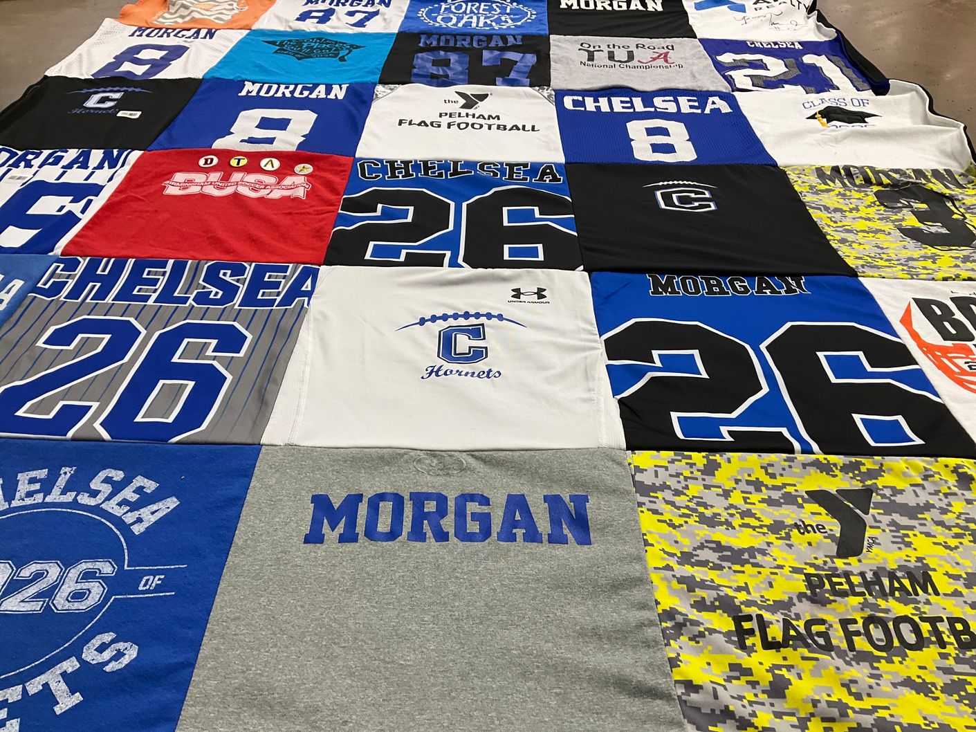 T-shirt quilt from chelsea high school, morgan high school by Melissa from AL