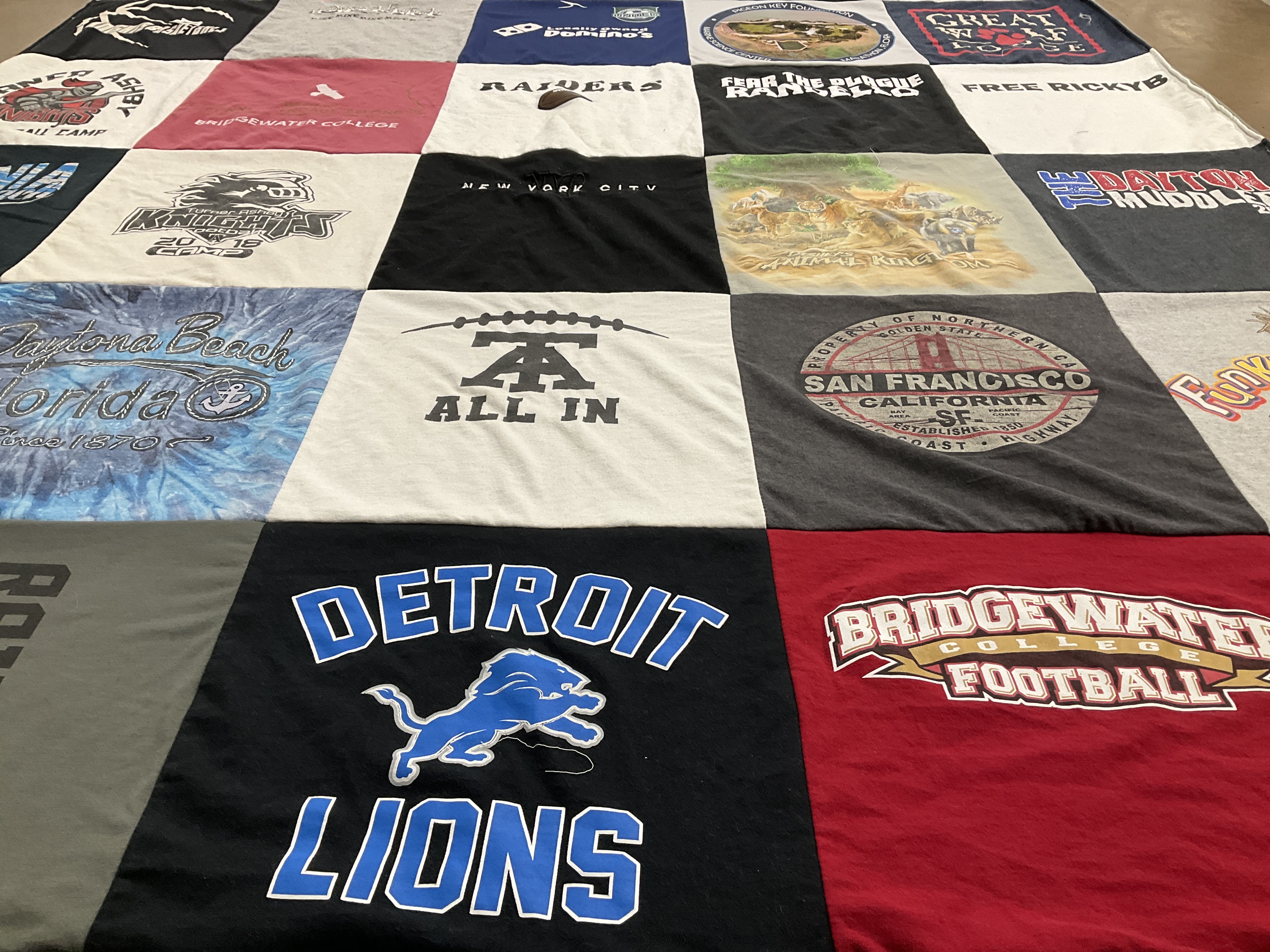 T-shirt quilt featuring detroit lions by Shannon from VA