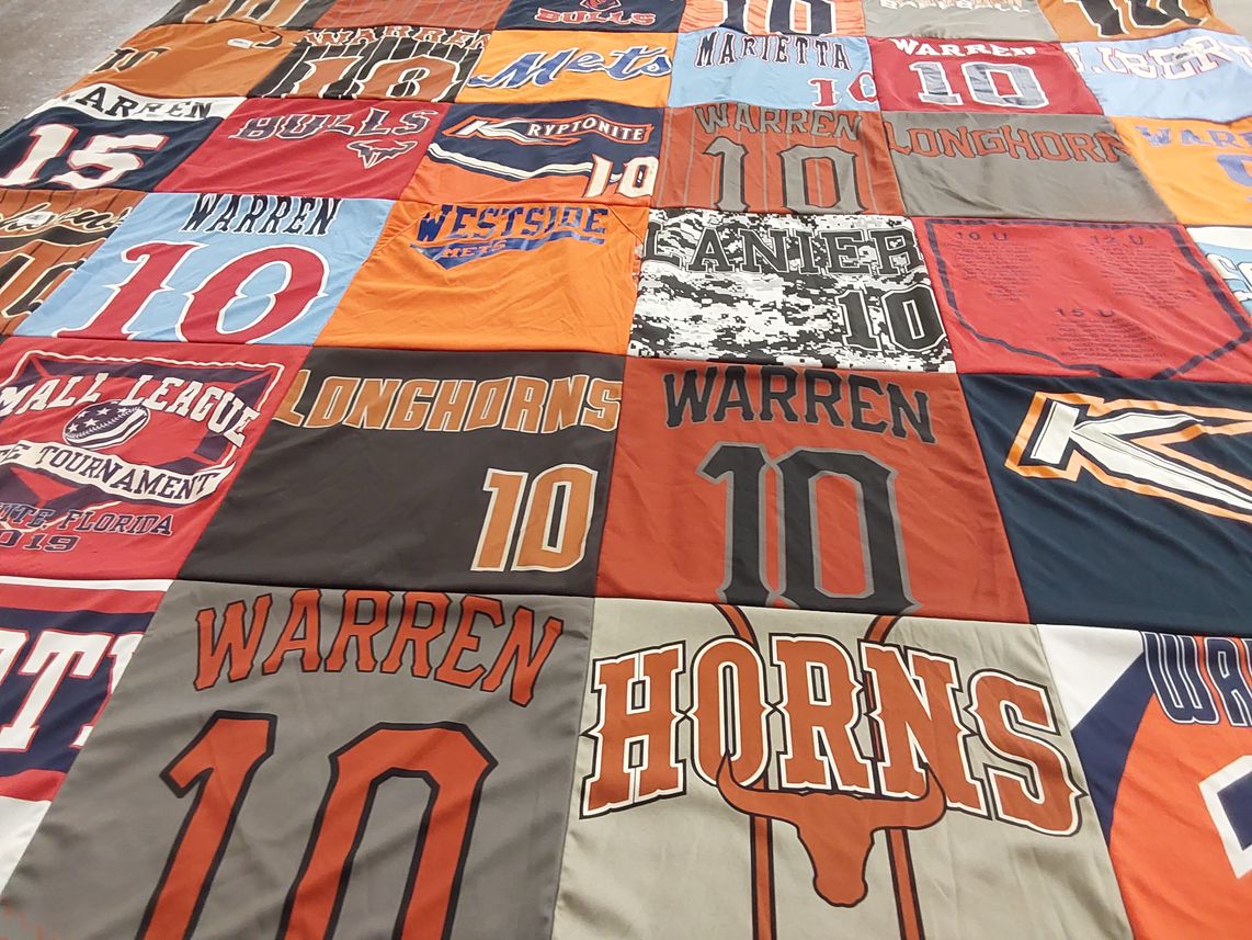 T-shirt quilt featuring longhorns by Heather from GA