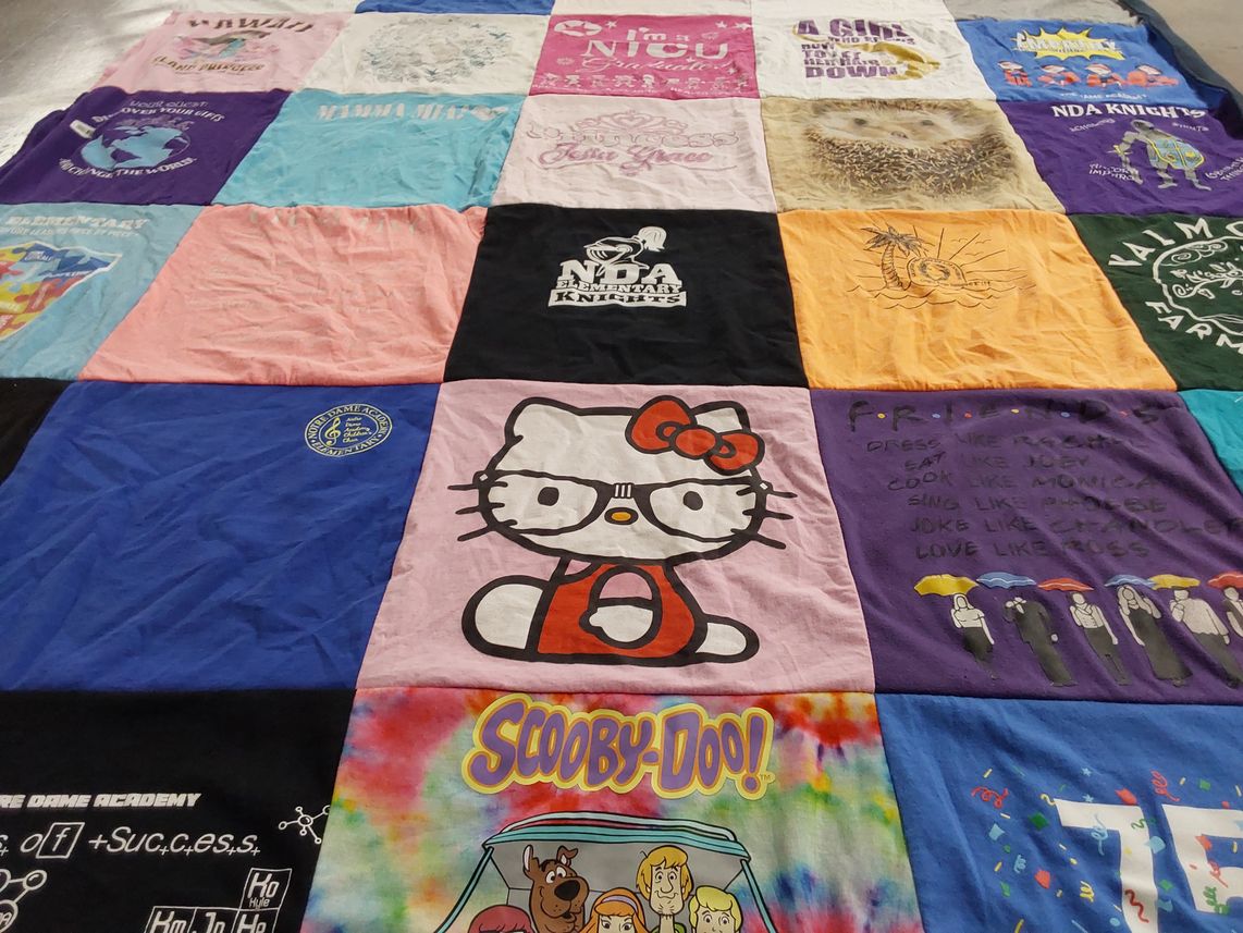 T-shirt quilt from notre dame academy by G. from CA