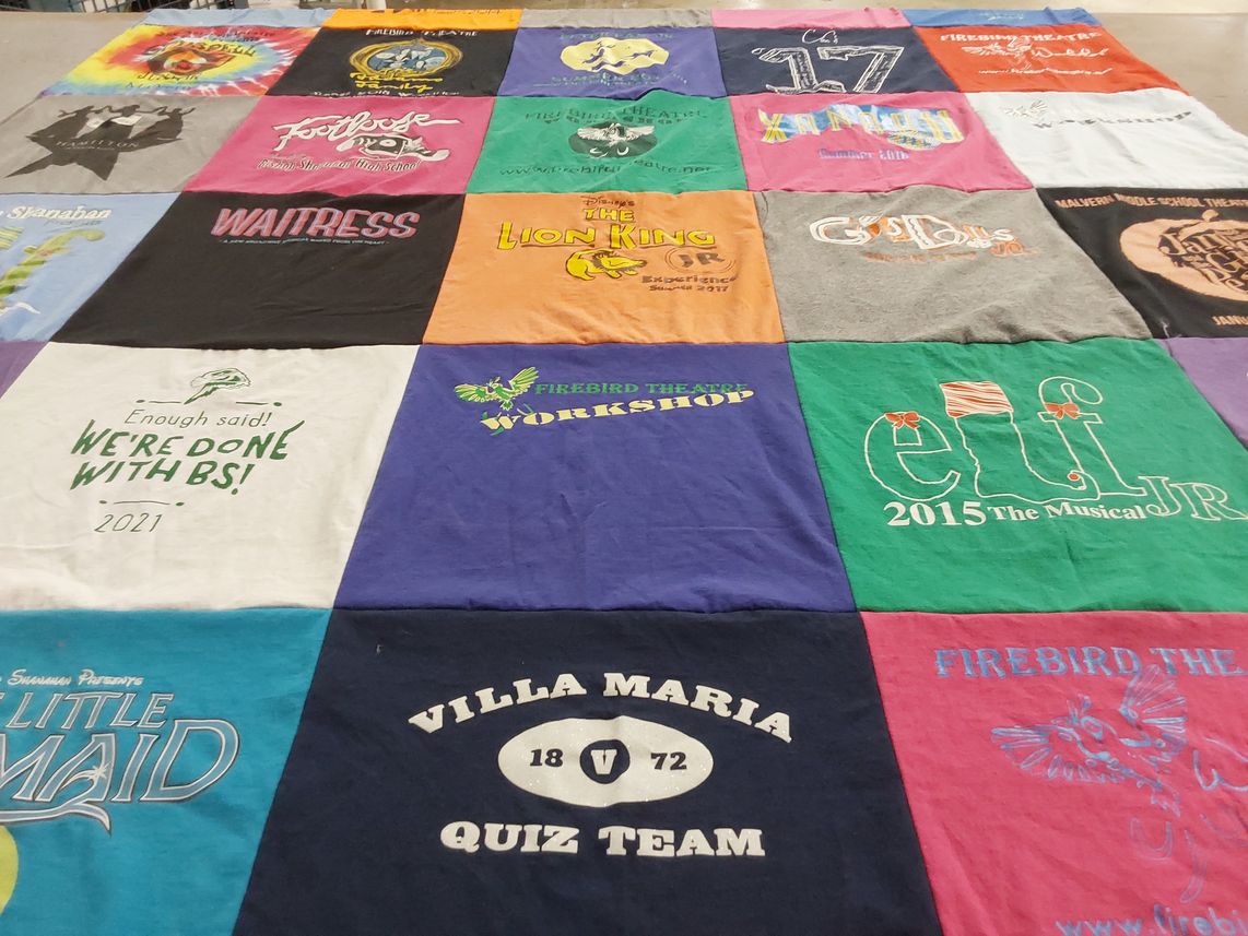 T-shirt quilt from malvern preparatory school, villa maria academy by Julie from PA