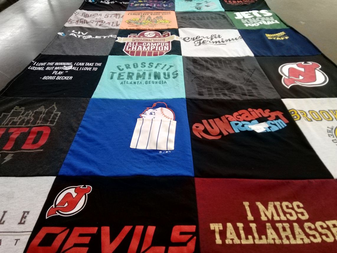 T-shirt quilt featuring new jersey devils by Emily from GA